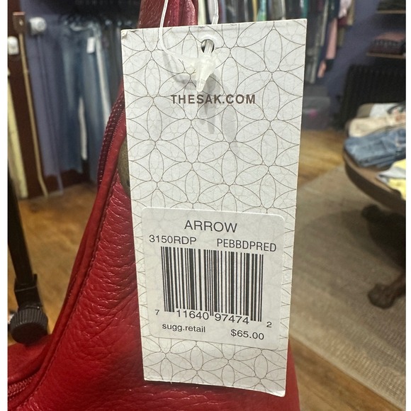 The Sak NWT Y2K Red Leather Hobo Shoulder Bag Purse Deadstock Boho - Picture 5 of 9